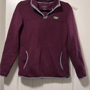 L.L. Bean Burgundy Fleece with Gray Trim